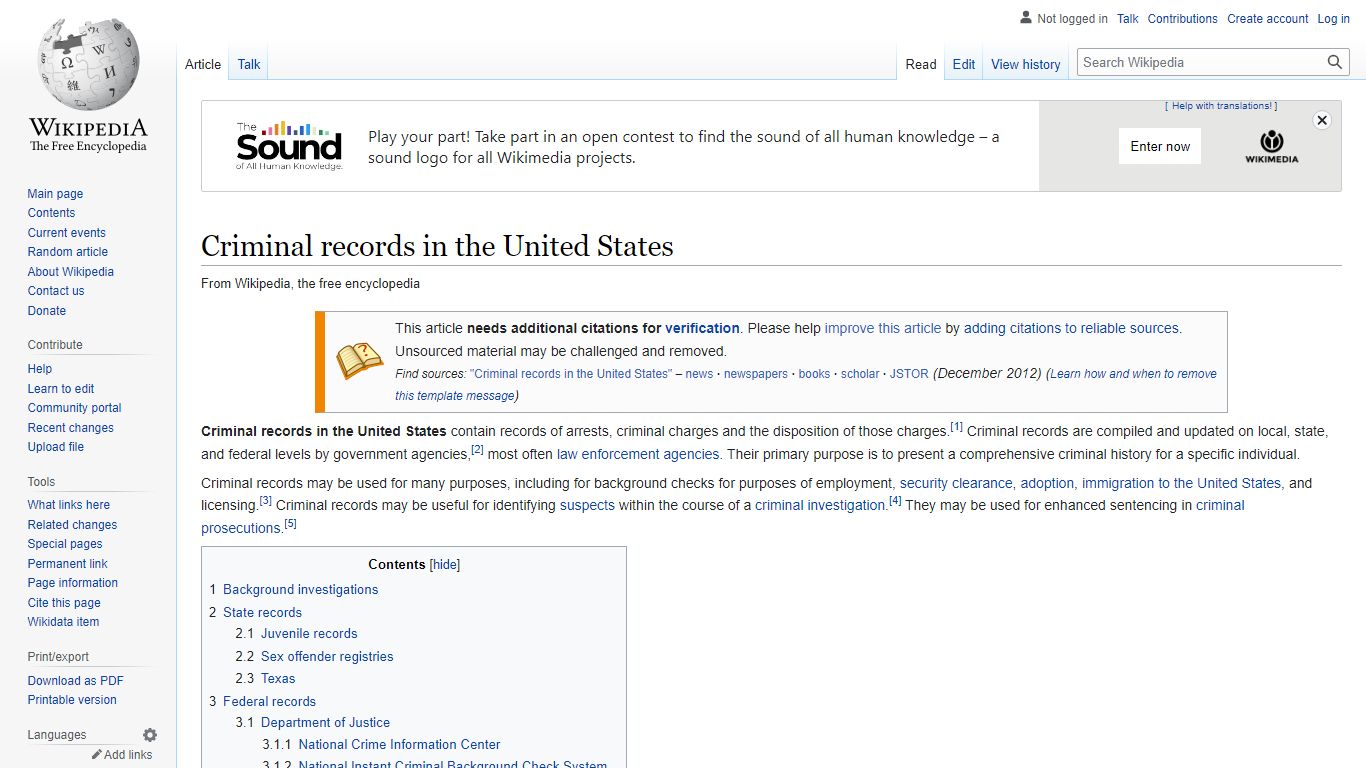 Criminal records in the United States - Wikipedia